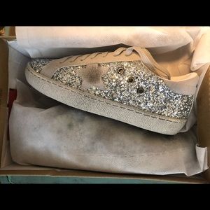 Zhoucaizi silver sparkle glitter sneakers